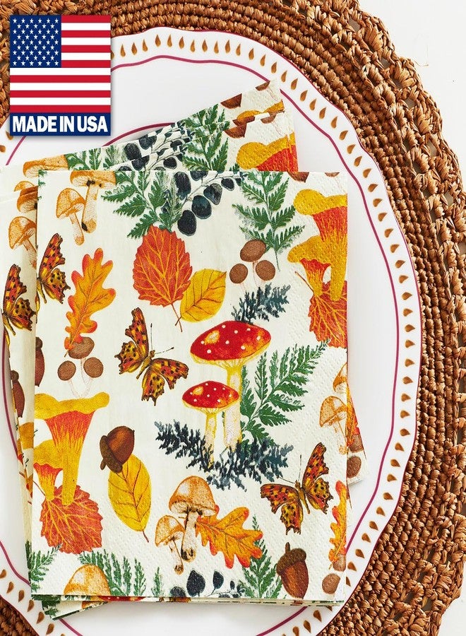 توكينج تيبلز مناديل ورقية للاستخدام مرة واحدة من توكينج تيبلز - ١٠٠ منديل - صنع في الولايات المتحدة الأمريكية - طبقتان - قابلة لإعادة التدوير - مناديل ورقية كبيرة الحجم - مناديل مزخرفة بنقوش خريفية - مناديل عيد الشكر - مناديل حصاد - مناديل فطر الغابة - مناديل عيد الميلاد - Image 4